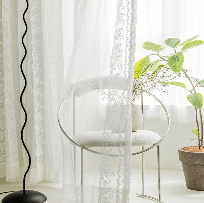 minimal lace curtain